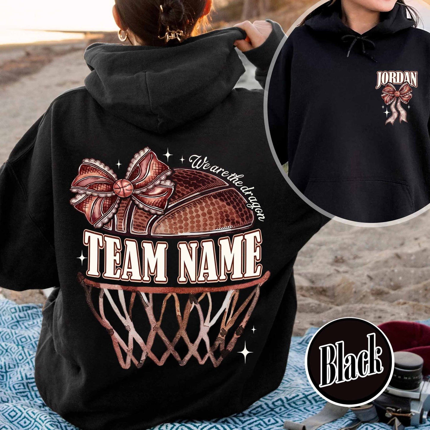 Custom Basketball Mom Hoodie, Personalized Basketball Hoodie, Game Day Basketball Hoodie, Girl Basketball Hoodie, Custom Team Basketball Hoodie