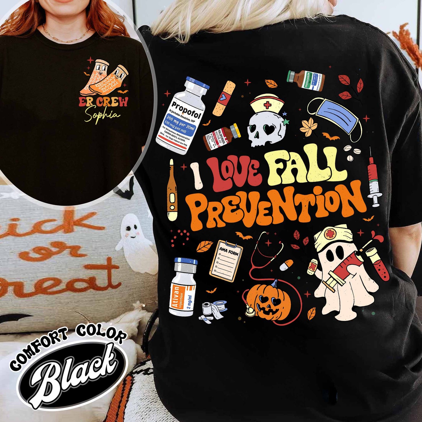 Nurse Shirt Fall Prevention, Custom Fall Nurse Shirt 2024, Fall Nurse Shirt, Ghost Nurse Halloween Shirt, Nurse Shirt, Nurse Boo Crew Shirt