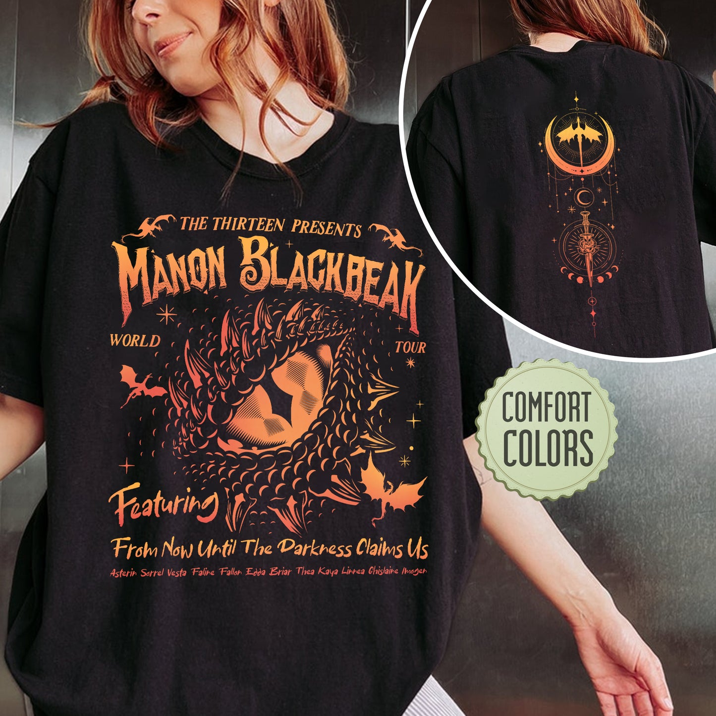 Manon Blackbeak Throne of Glass Comfort Colors Shirt, The Thirteen Shirts, From Now Until The Darkness Claims Us Tee, ACOTAR Crescent City