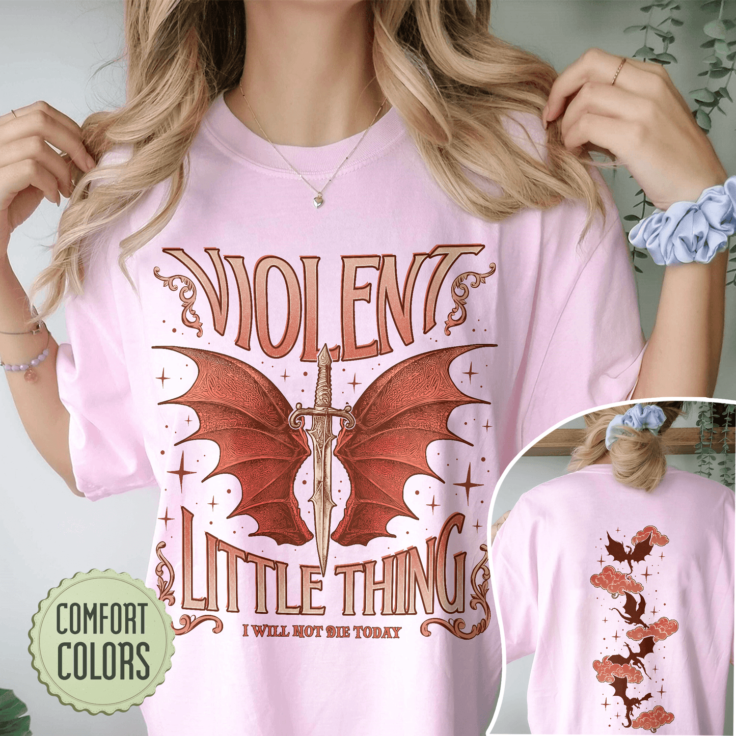 Fourth Wing Fan Comfort Colors Shirt, Violet Sorrengail Shirts, Violent Little Thing T Shirt, Xaden Riorson Tee, Dragon Rider, Bookish Gift