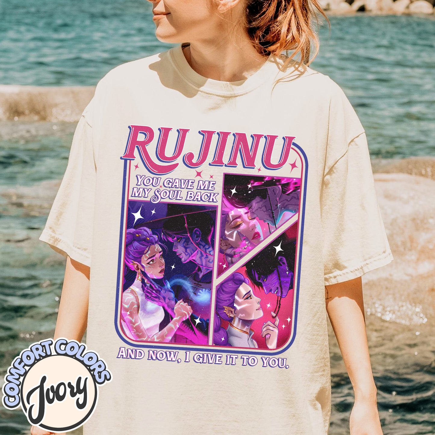 Jinu Rumi Saja Boys Kpop Comfort Colors T-Shirt, Rujinu Demon Hunters Tee, Kpop Huntrix Shirt, Music y2K T-Shirt, Saja Boys Huntrix PIN