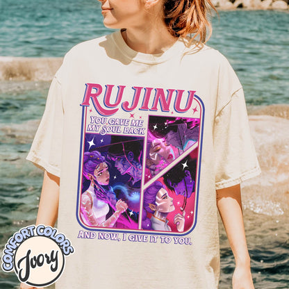 Jinu Rumi Saja Boys Kpop Comfort Colors T-Shirt, Rujinu Demon Hunters Tee, Kpop Huntrix Shirt, Music y2K T-Shirt, Saja Boys Huntrix PIN