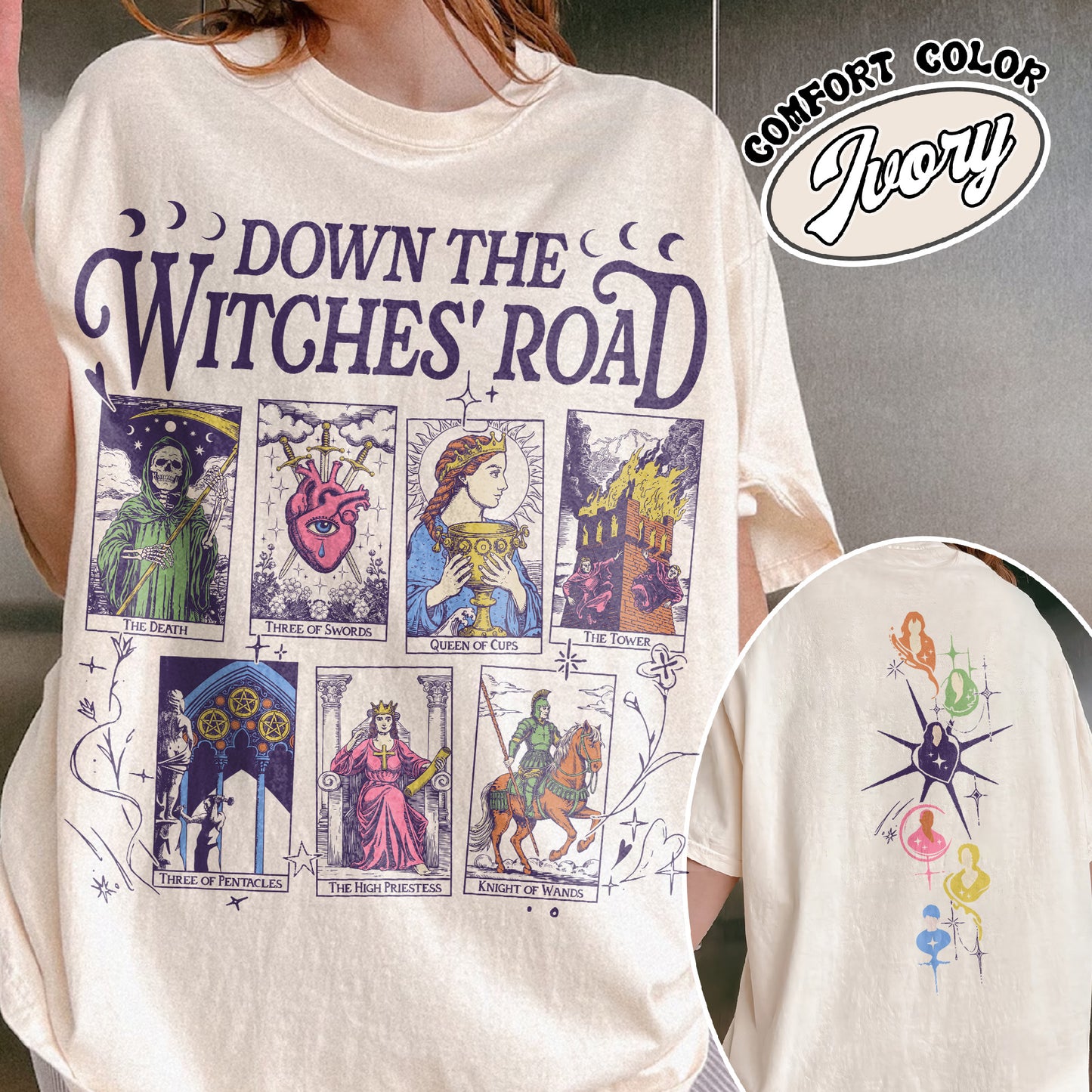 Down The Witches Road Shirt,Wicca Green Witch Shirt,Down The Witches Road Tarot Cards Shirt,Witch Coven Shirt,All Along Shirt,Witches Shirt