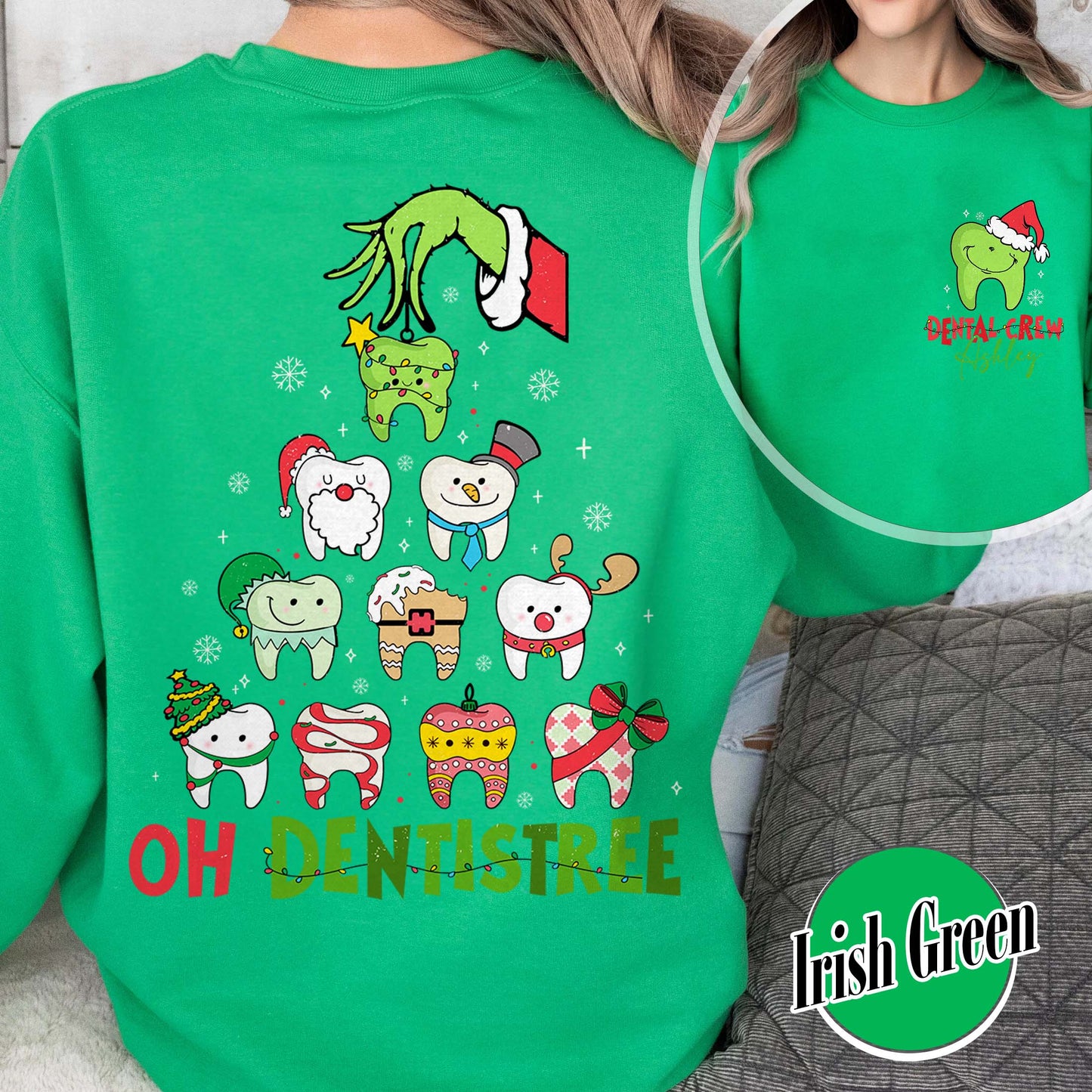 Dental Christmas Tree Sweatshirt,Funny Christmas Teeth Shirt,Funny Christmas Teeth,Christmas Teeth Dentist Shirt,Gift For Dentist On Christmas