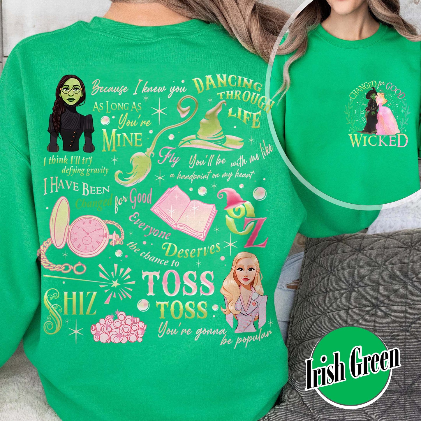 Wicked Change for Good Sweatshirt, Changed for Good, Wicked Change for Good Glitter, Changed for Good Sweatshirt, Wizard Movie Fan Sweatshirt, Wicked Musical