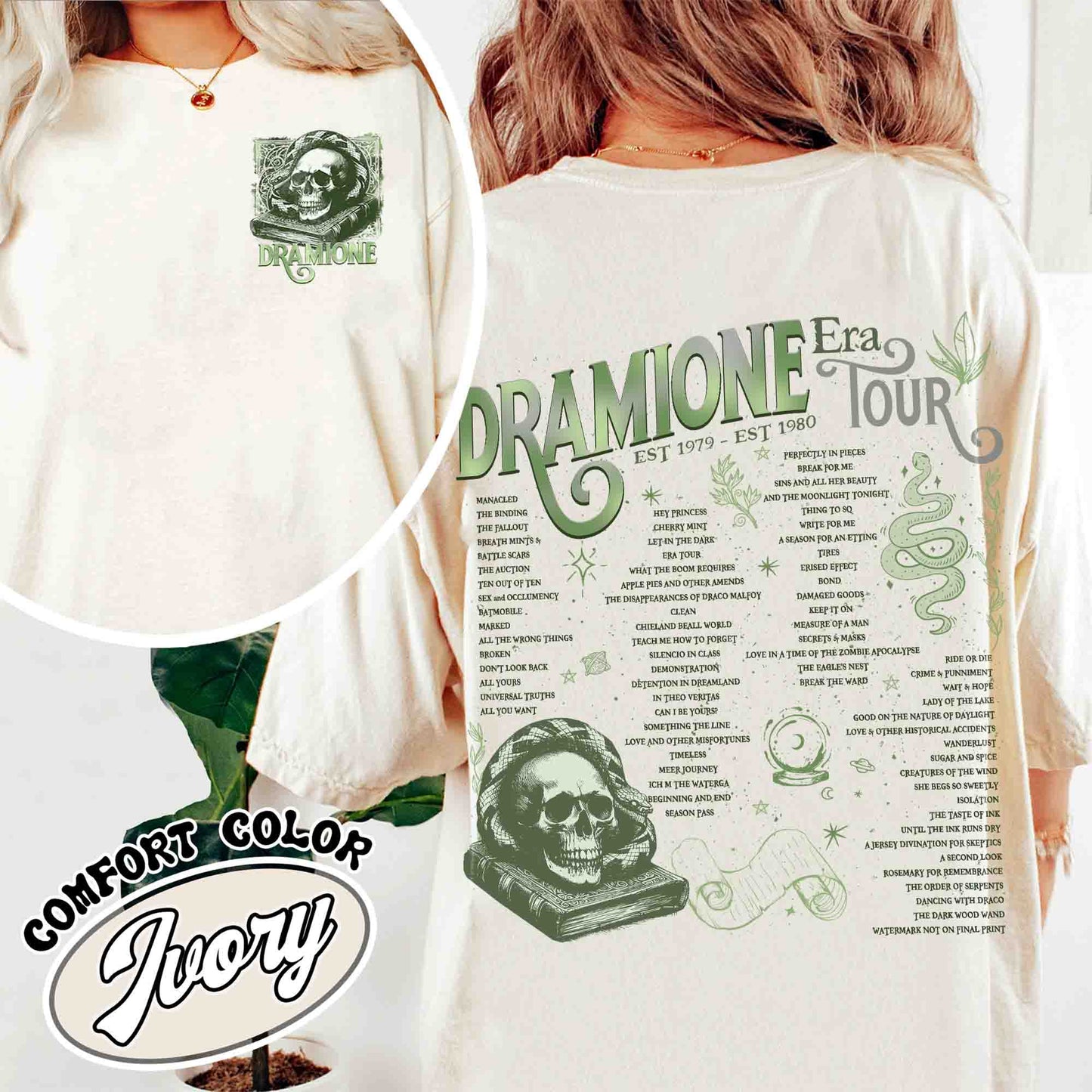 Dramione Tour Comfort Color Shirt, Bookish Fan Fic Shirt, Magic Wizard School, HP Shirt, Wizard School Snake House, Dramione Book Club, Green House Shirt