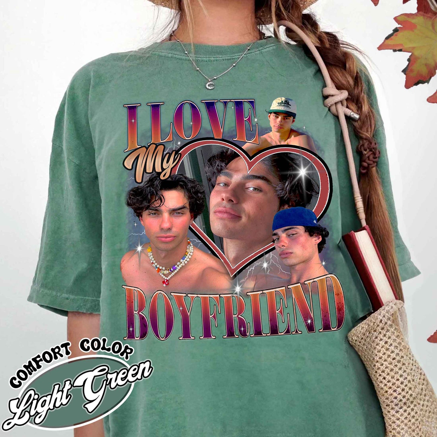 I Love My Boyfriend Shirt, I Love My Boyfriend Shirt Custom, Retro Rap Tee, Gift for Boyfriend, Vintage Graphic 90s Tshirt, Custom Photo