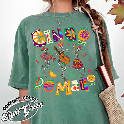 Cinco De Mayo Comfor Colors Shirt, Skeleton Dabbing, Skeleton Cinco De Mayo,Taco Shirt, Lets Fiesta Tee,Mexican Fiesta,