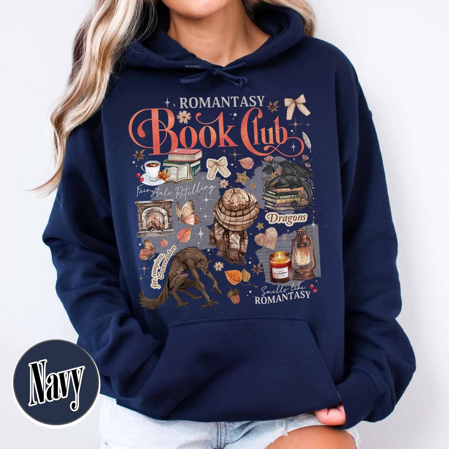 Bookish Hoodie, Romantasy Reader Book Club Hoodie, Fall Love With Reading Hoodie