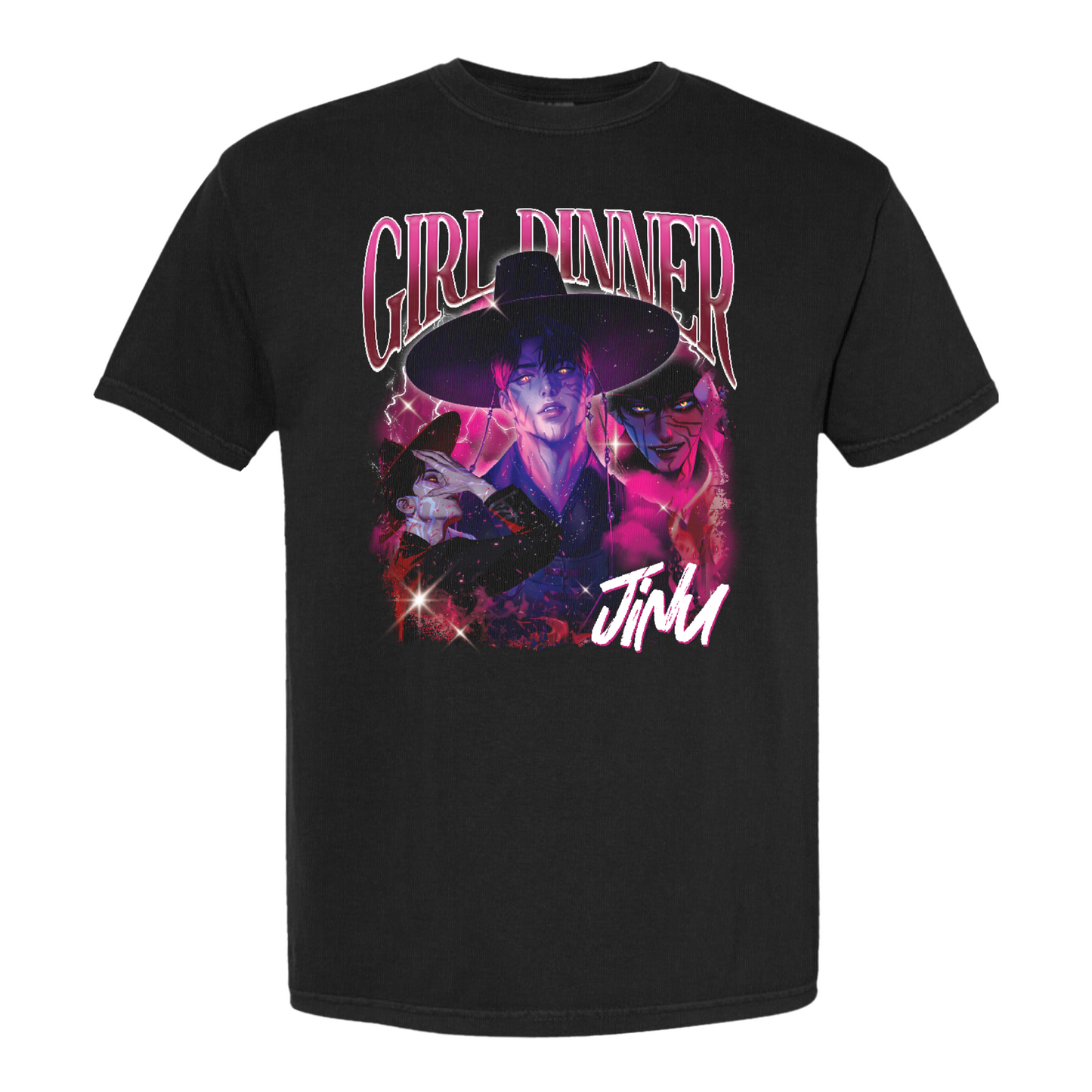 Girl Dinner Jinu Comfort Colors Shirt, Girl Dinner Jinu Saja Boys Hunter Bootleg T-Shirt, Gift For Fan Kpop Lovers