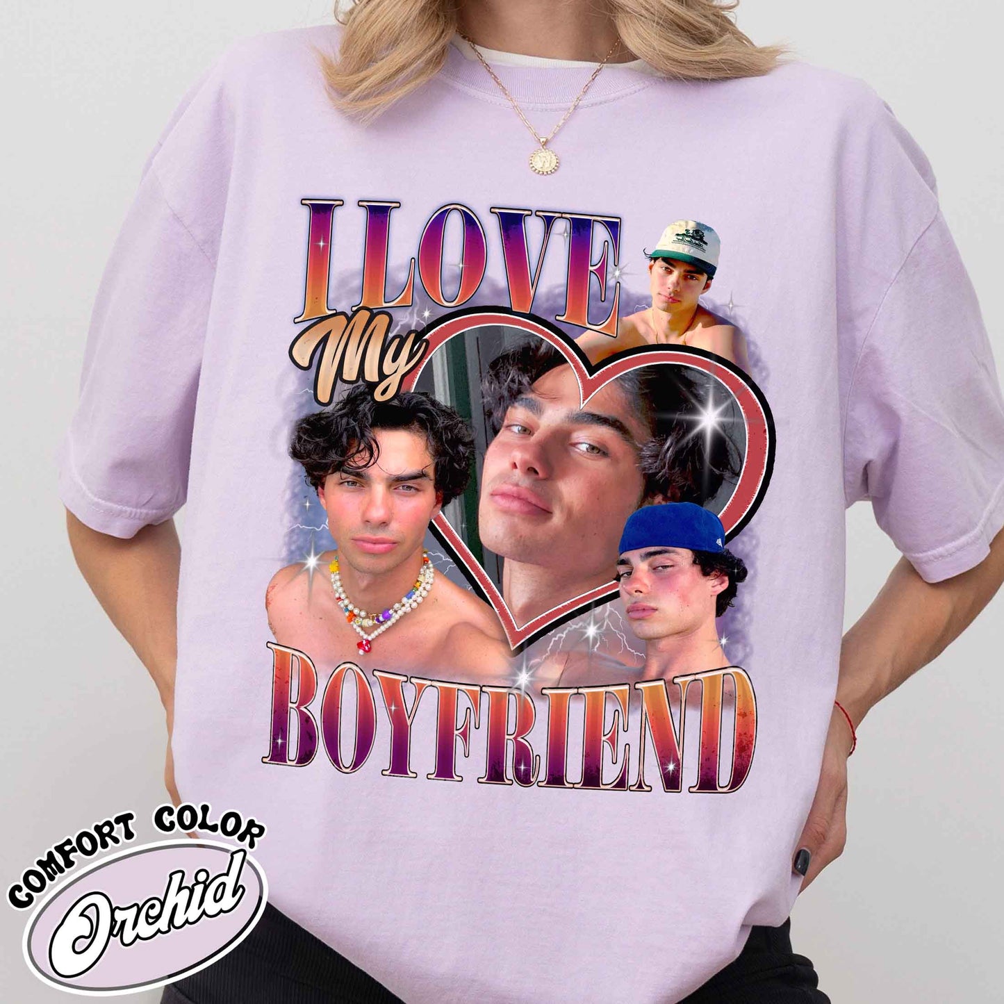 I Love My Boyfriend Shirt, I Love My Boyfriend Shirt Custom, Retro Rap Tee, Gift for Boyfriend, Vintage Graphic 90s Tshirt, Custom Photo