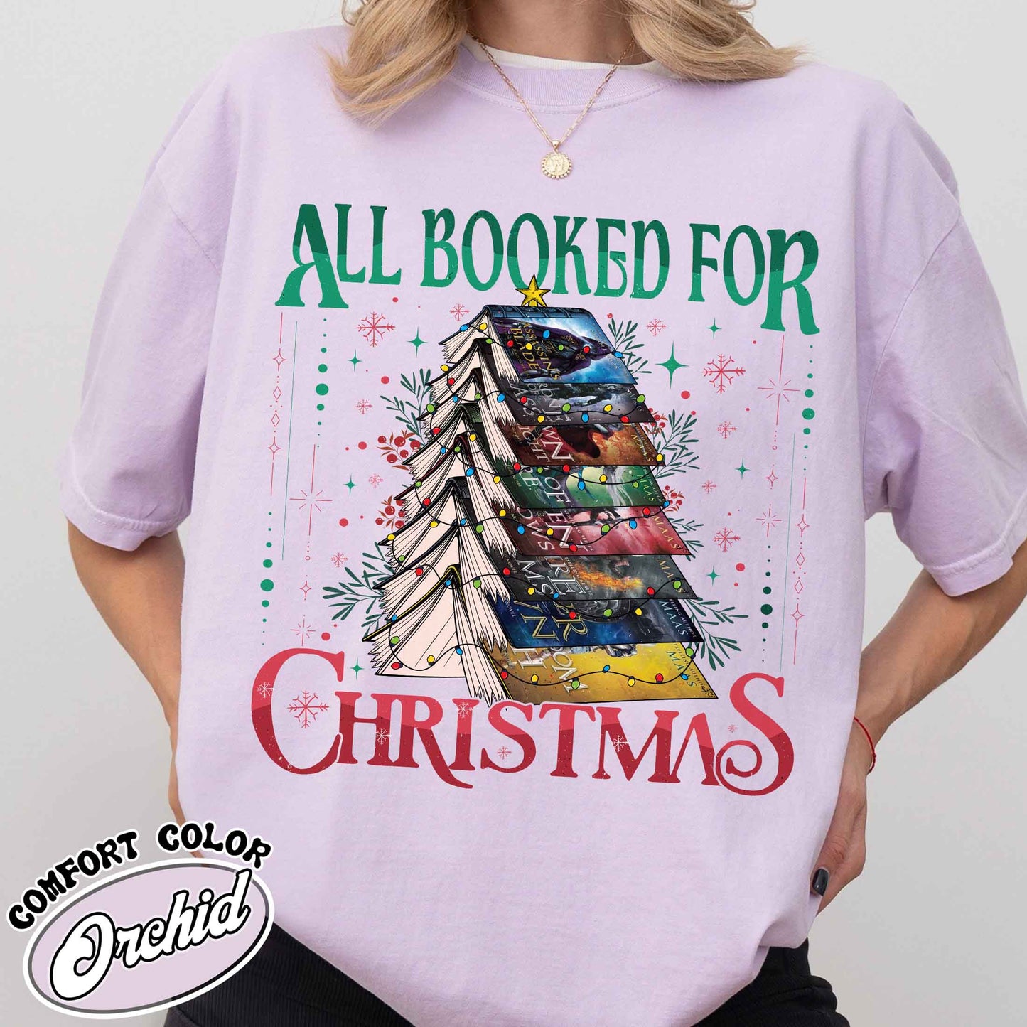 All Booked for Christmas Shirt, ACOTAR, TOG, Dark Romance Shirt, ACOTAR All Booked for Christmas Shirt, Dragon Rider, Book Christmas Tree Shirt