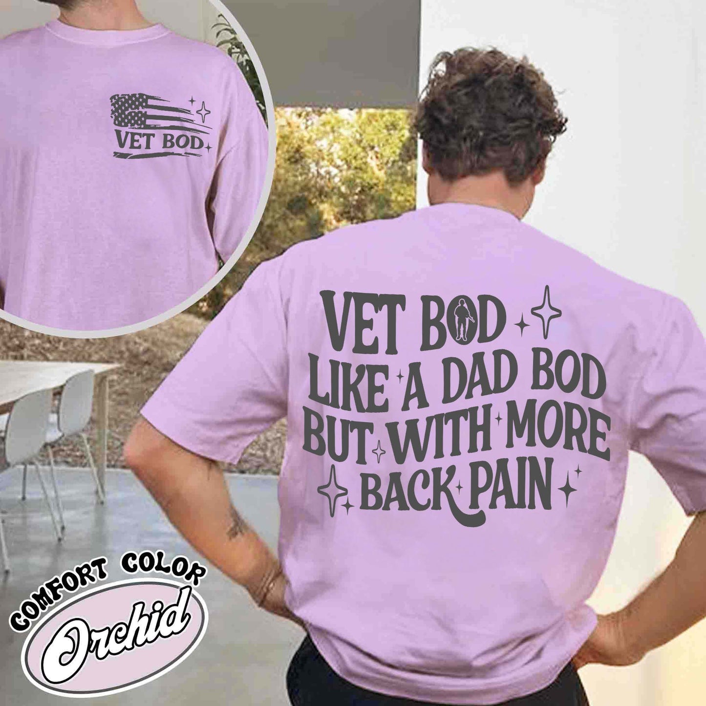 Vet Bod Like a Dad Bod Shirt, Veteran Shirt, Back Pain Shirt, Vet Shirt, Army Veteran Gift, Air Force Shirt, Daughter of a Vietnam Veteran Shirt