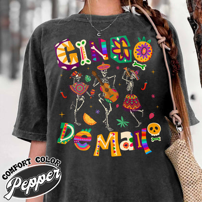 Cinco De Mayo Comfor Colors Shirt, Skeleton Dabbing, Skeleton Cinco De Mayo,Taco Shirt, Lets Fiesta Tee,Mexican Fiesta,