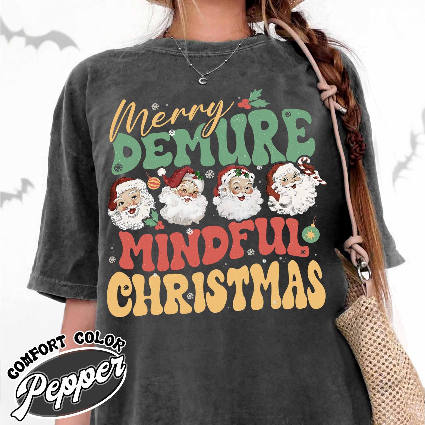 Santa Christmas Shirt, Very Demure Mindful Shirt, Merry Christmas Shirt, The Santa Clause Tshirt, Women Gift Christmas, Christmas Ladies