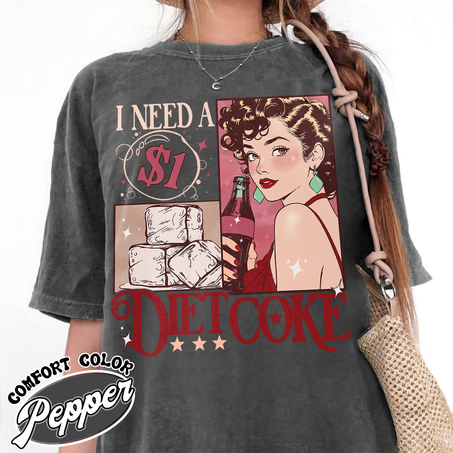 I Need A Diet Coke Pop Caffeine Cola Drinks Comfort Colors Shirt, Diet Coke Bottles, Gift For Diet Coke Lover, Soda, Trendy Funny Shirt