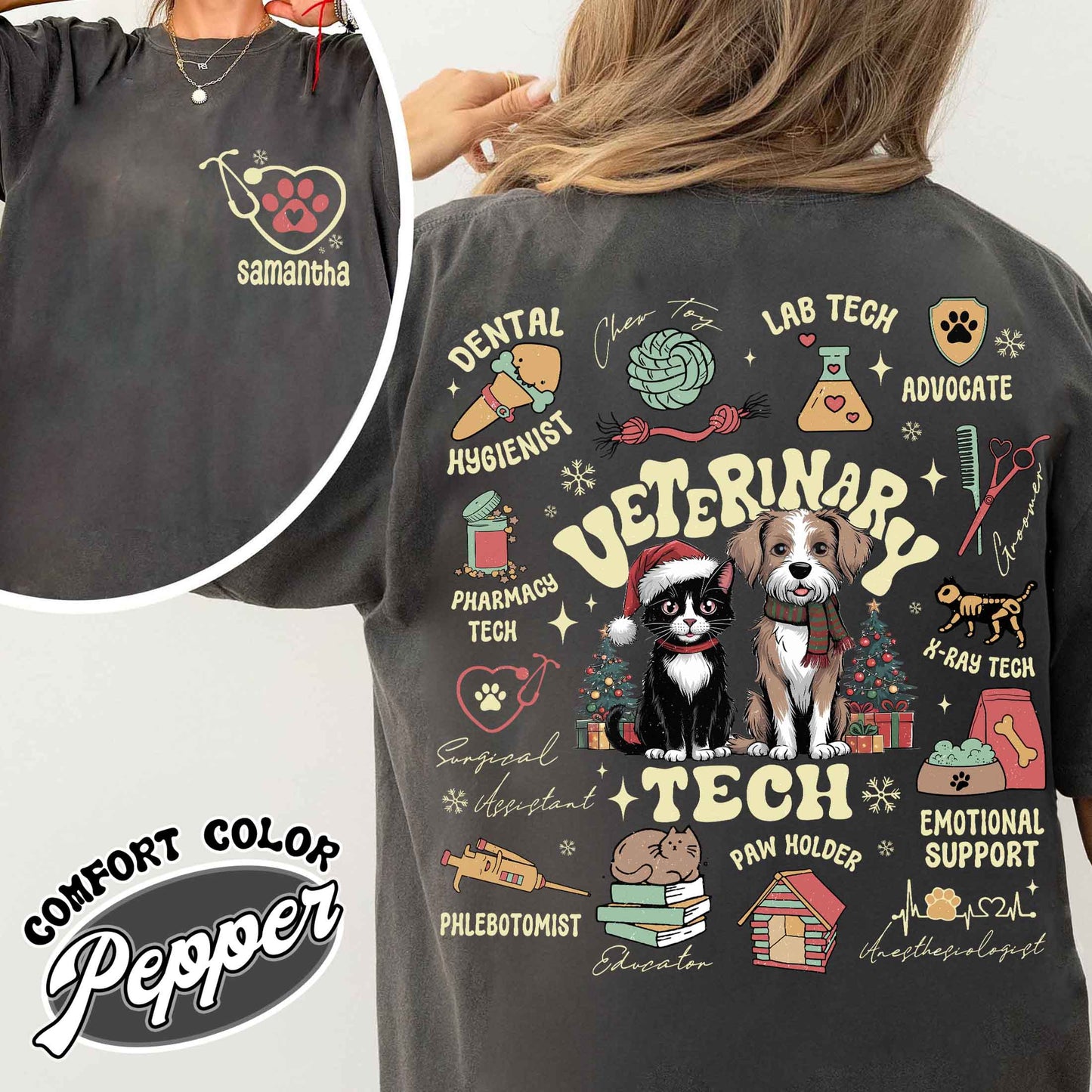 Vet Tech Shirt Personalized, Vet Tech Week 2024, Custom Christmas Vet Tech Shirt, Custom Vet Assistant Shirt, Animal Doctor Gift, Nurse Vet Shirt