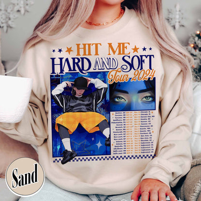 Music Tour Sweatshirt, Hit Me Hard and Soft Sweatshirt, BOAF Sweatshirt, Gift for Her, Women Sweatshirt