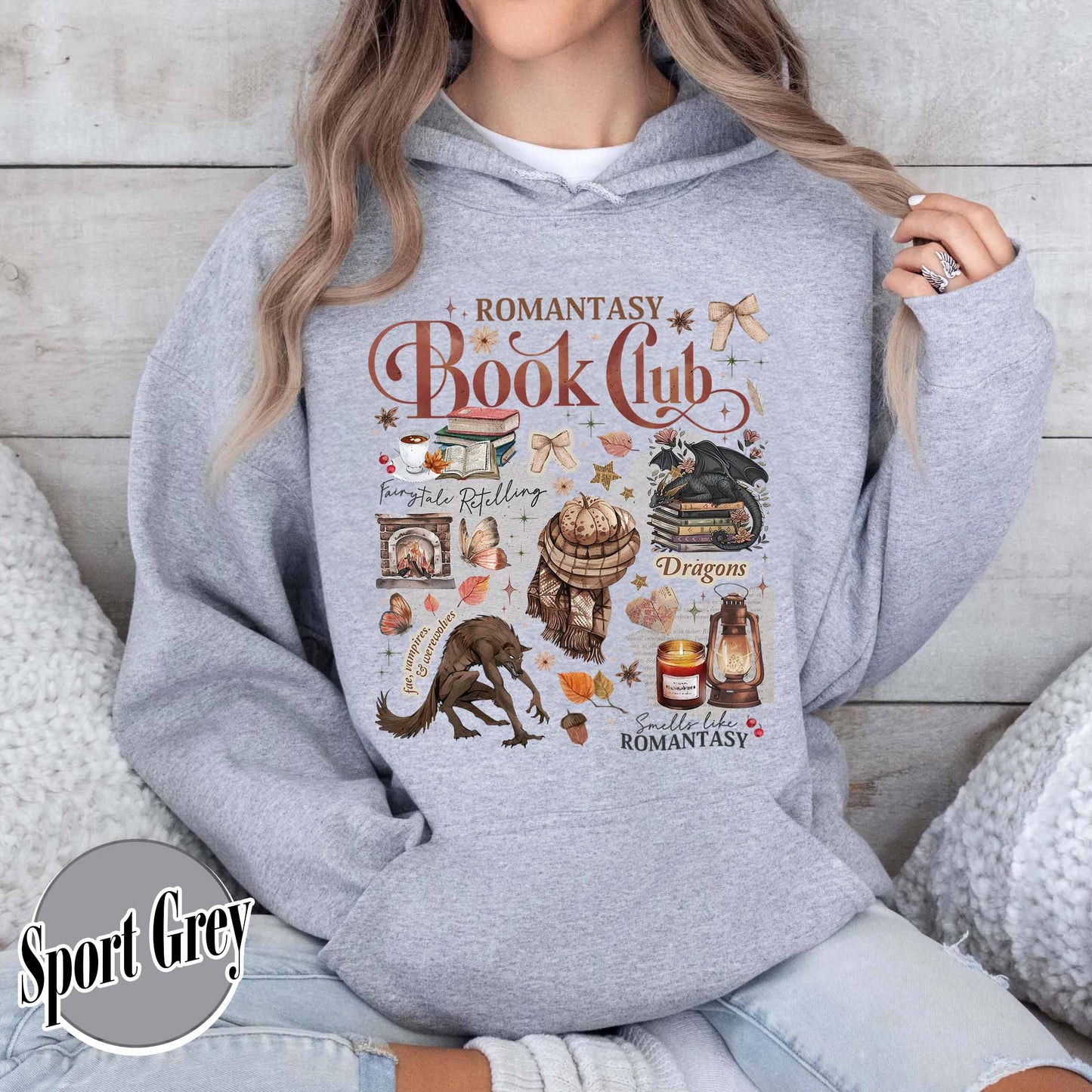 Bookish Hoodie, Romantasy Reader Book Club Hoodie, Fall Love With Reading Hoodie