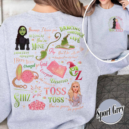 Wicked Change for Good Sweatshirt, Changed for Good, Wicked Change for Good Glitter, Changed for Good Sweatshirt, Wizard Movie Fan Sweatshirt, Wicked Musical