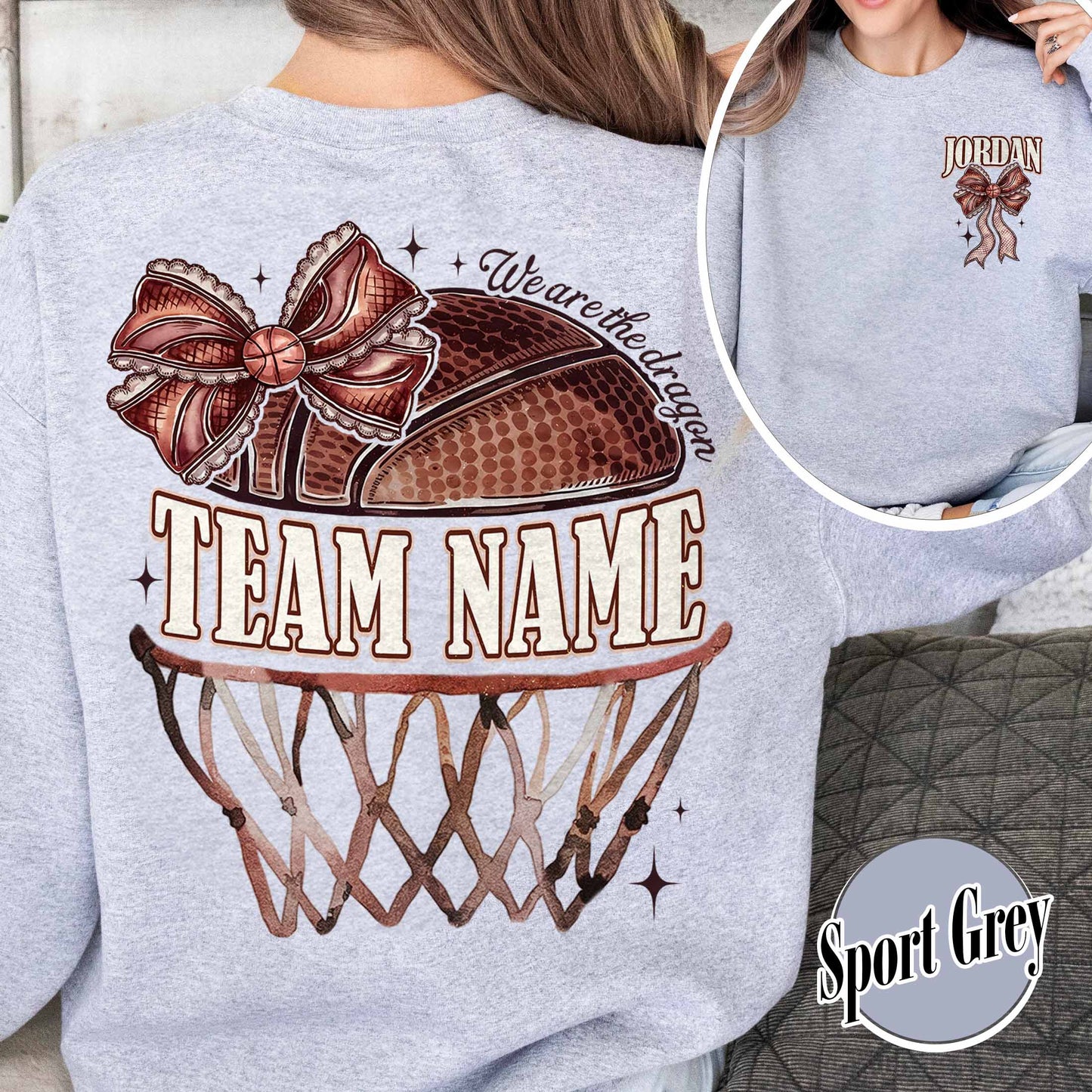 Custom Basketball Mom Sweatshirt, Personalized Basketball Sweatshirt, Game Day Basketball Sweatshirt, Girl Basketball Sweatshirt, Custom Team Basketball Sweatshirt