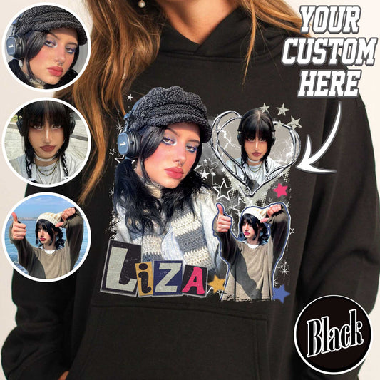 Custom Y2k Hoodie, Custom Photo Bootleg Girlfriend, 90s Retro Hoodie