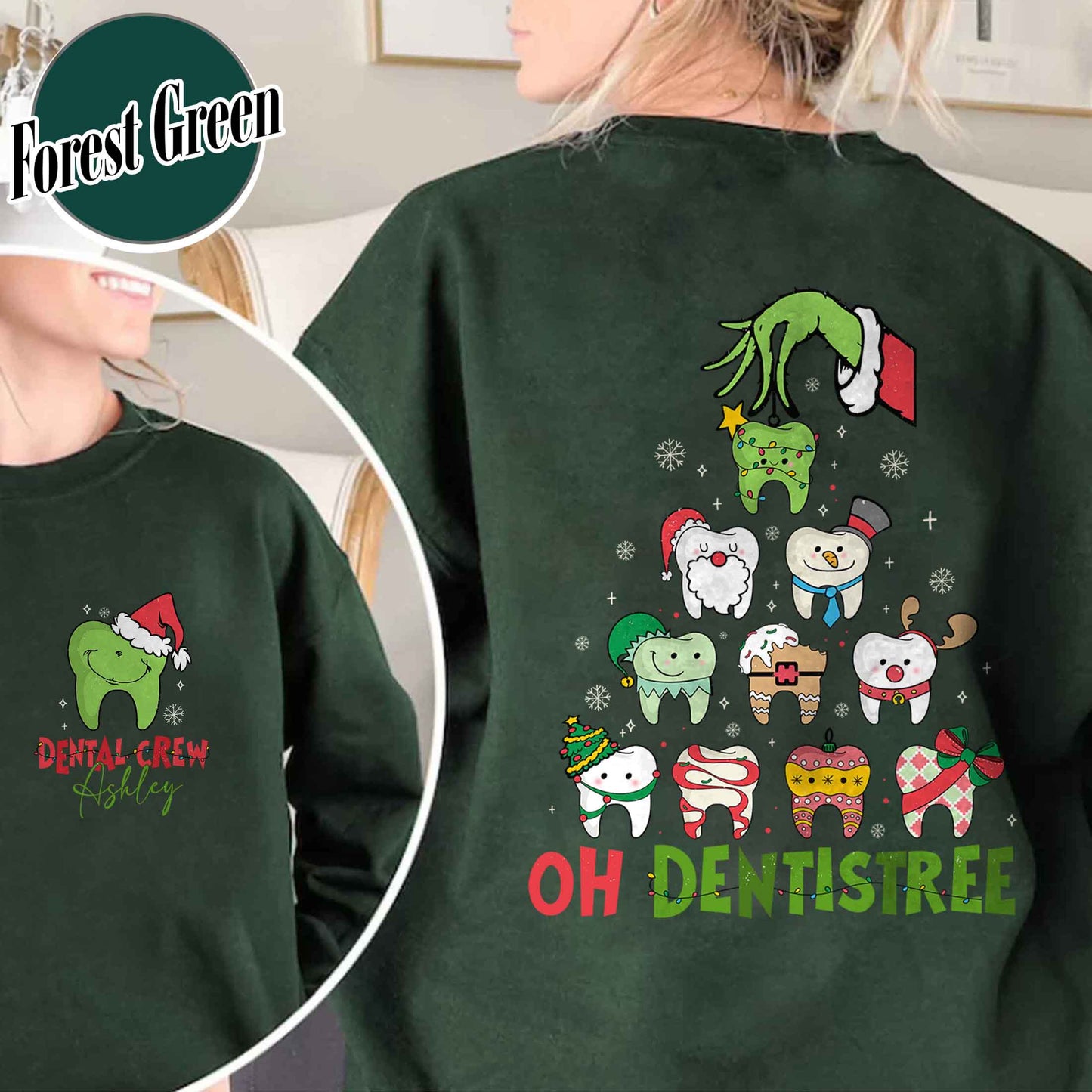 Dental Christmas Tree Sweatshirt,Funny Christmas Teeth Shirt,Funny Christmas Teeth,Christmas Teeth Dentist Shirt,Gift For Dentist On Christmas