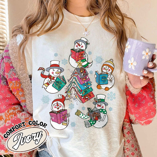 Snowman Reading ACOTAR Shirt, Snowman Reading Book Shirt, Snowman Book Shirt, Christmas Book Shirt, Book Club Shirt, Christmas Bookish Gift