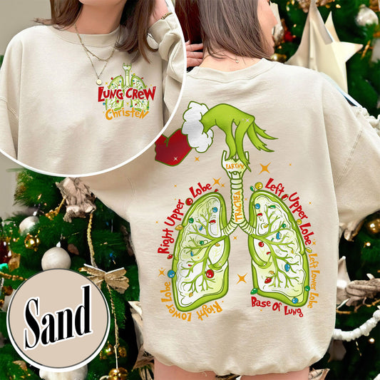 Christmas Nurse Sweatshirt, Lung Cancer Team Sweatshirts, Medical Student Sweatshirt, Lung Anatomy Sweatshirt, Lung Christmas Lights Sweatshirts, Custom Lung Crew Sweatshirt