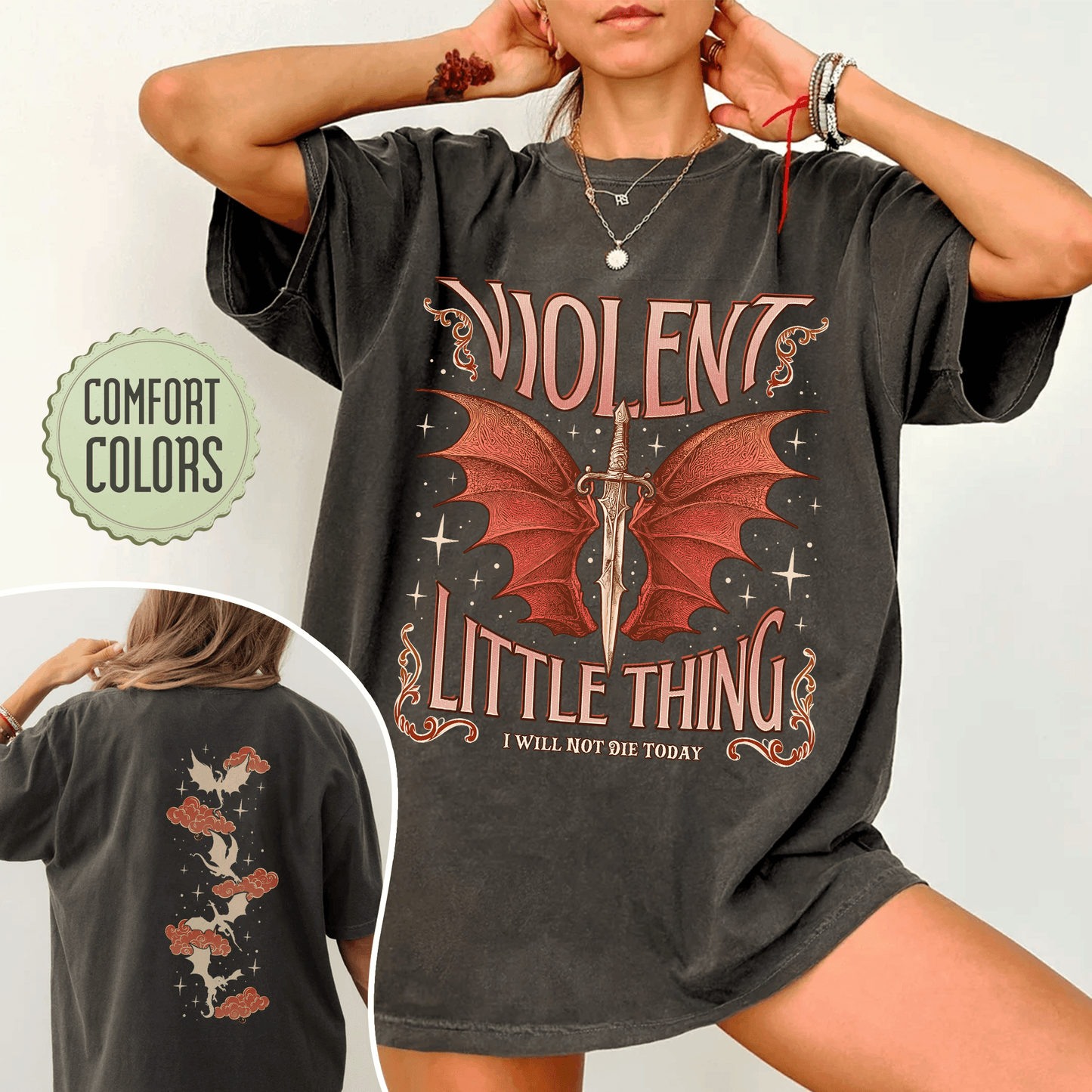 Fourth Wing Fan Comfort Colors Shirt, Violet Sorrengail Shirts, Violent Little Thing T Shirt, Xaden Riorson Tee, Dragon Rider, Bookish Gift