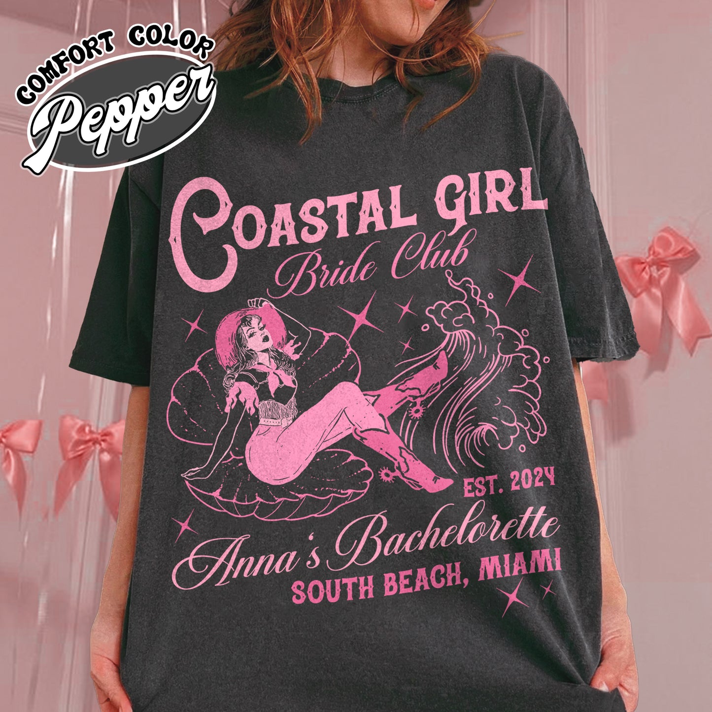 Custom Coastal Cowgirl Bachelorette Party Shirt, Beach Bachelorette Shirt, Custom Bride Shirt, Custom Bach Club Shirt, Bride To Be Shirt