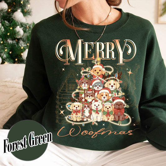 Christmas Dogs Sweatshirt, Dog Christmas Pjs, Dog Mom Sweatshirt Bestsellers, Bestseller Gift for Dog Lovers, Christmas Sweater With Family and Dog