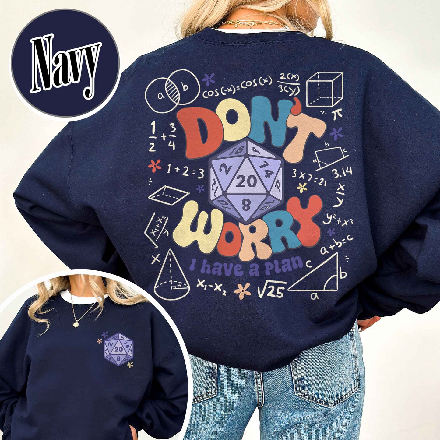 Dont Worry I Have a Plan Sweatshirt, Funny Dnd Dice Set, Gifts for Gamer, Playing Game, Funny Gamer Sweatshirt, DND Sweatshirt, Dnd Gift for Dad