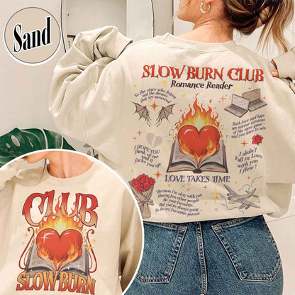 Bookish Sweatshirt, Slow Burn Book Club Sweatshirt, Romance Reader Book Club Sweatshirt