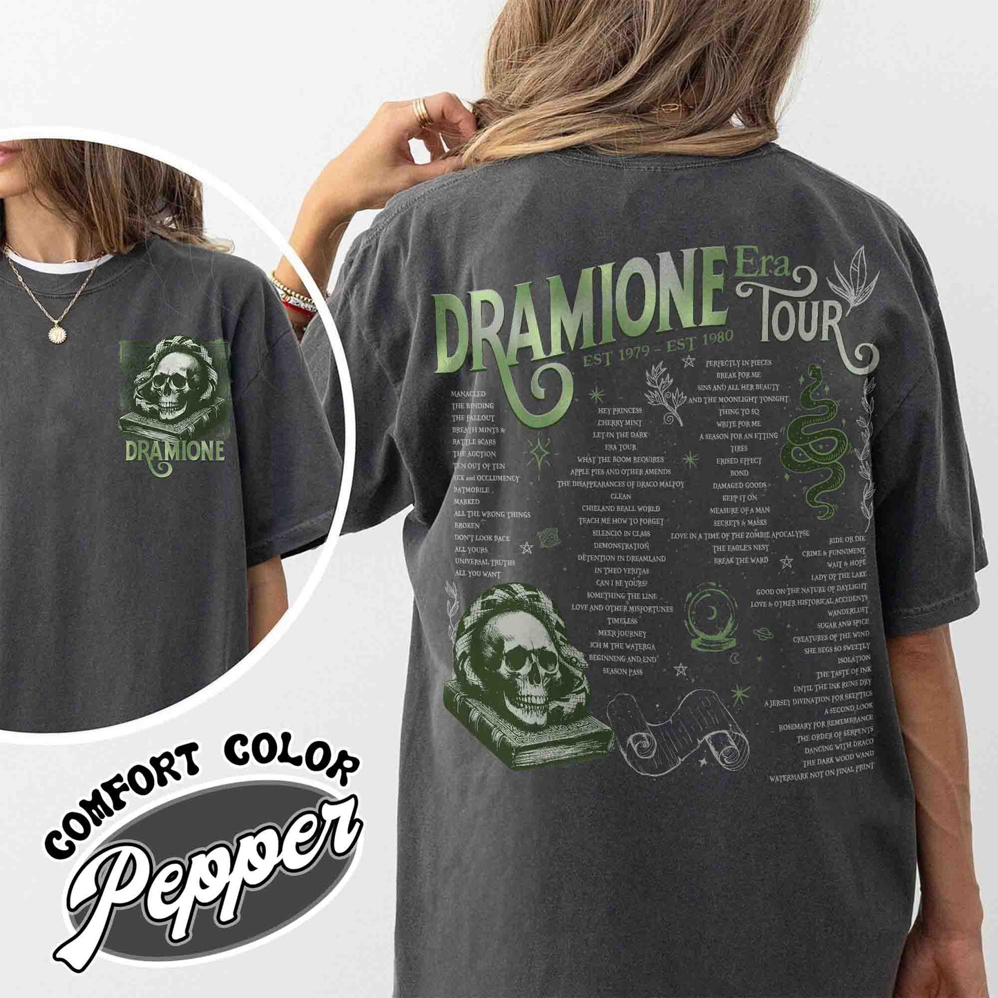 Dramione Tour Comfort Color Shirt, Bookish Fan Fic Shirt, Magic Wizard School, HP Shirt, Wizard School Snake House, Dramione Book Club, Green House Shirt