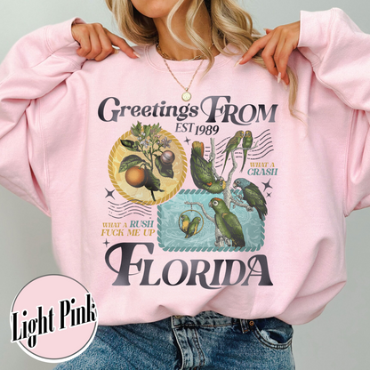 Florida!!! Sweatshirt, Palm Beach Sweatshirt, Girls Trip Sweatshirt, Trendy Summer, Ttpd Sweatshirt, Tropical Aesthetic Swiftie Gift, Summer Vibes
