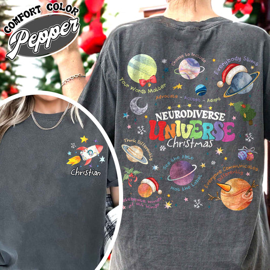 Neurodiverse Universe Christmas Shirt, Just Let Me Stim Shirt, T, Autism Awareness Shirt, Sped Teacher Shirt, Space Neurodiversity Shirt