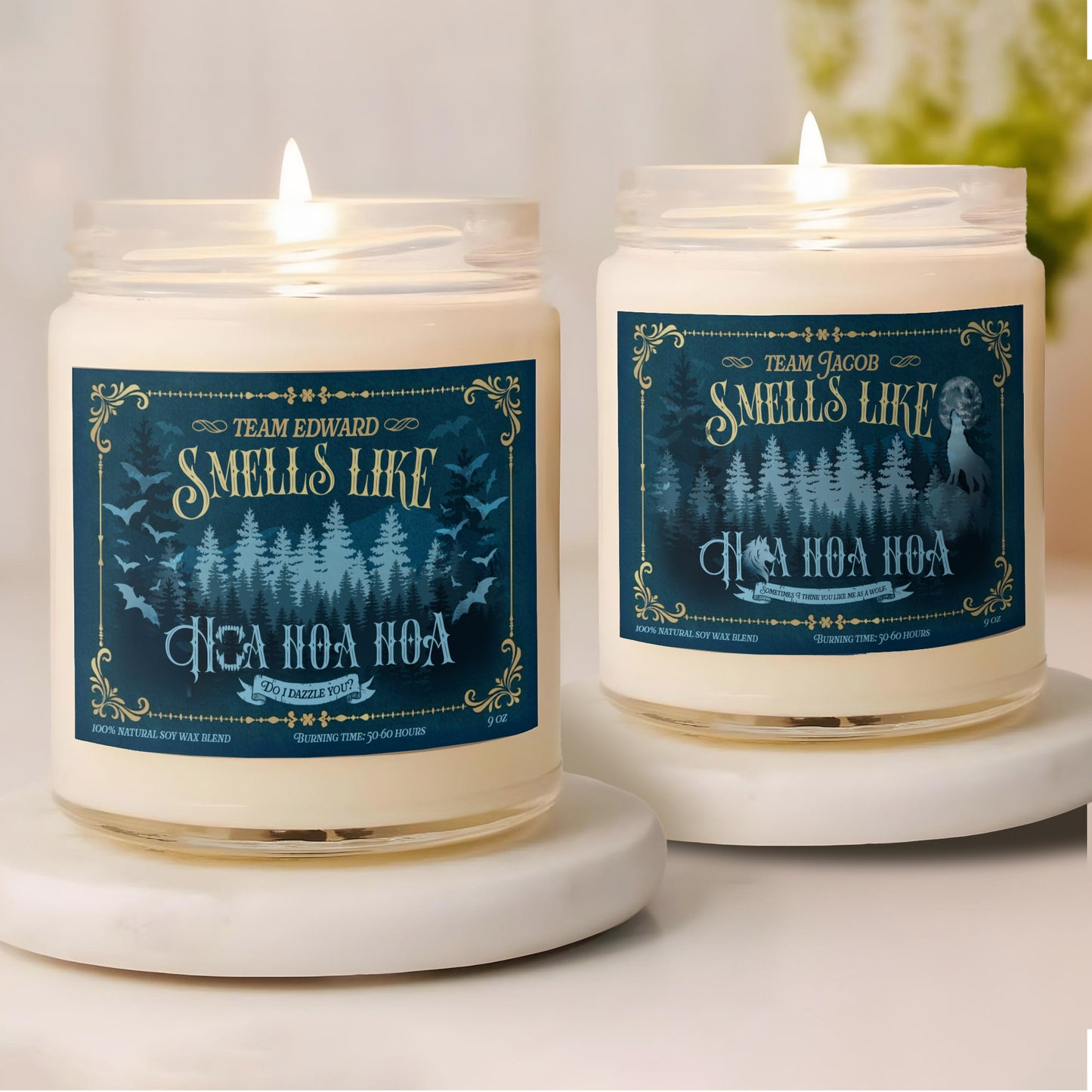 Hoa Hoa Hoa Hoa Season Candle, Hoa Hoa Hoa Season Candle, Team Edward Candle, Team Jacob Candle, Sometimes I Think You Like Me as a Wolf Candle