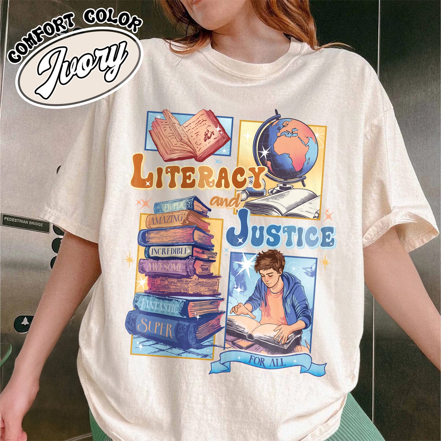 Literacy And Justice For All Shirt, Literacy And Justice For All Tshirt, Book Lover Shirt, Reading Shirt, Librarian Shirt, Literary Shirt