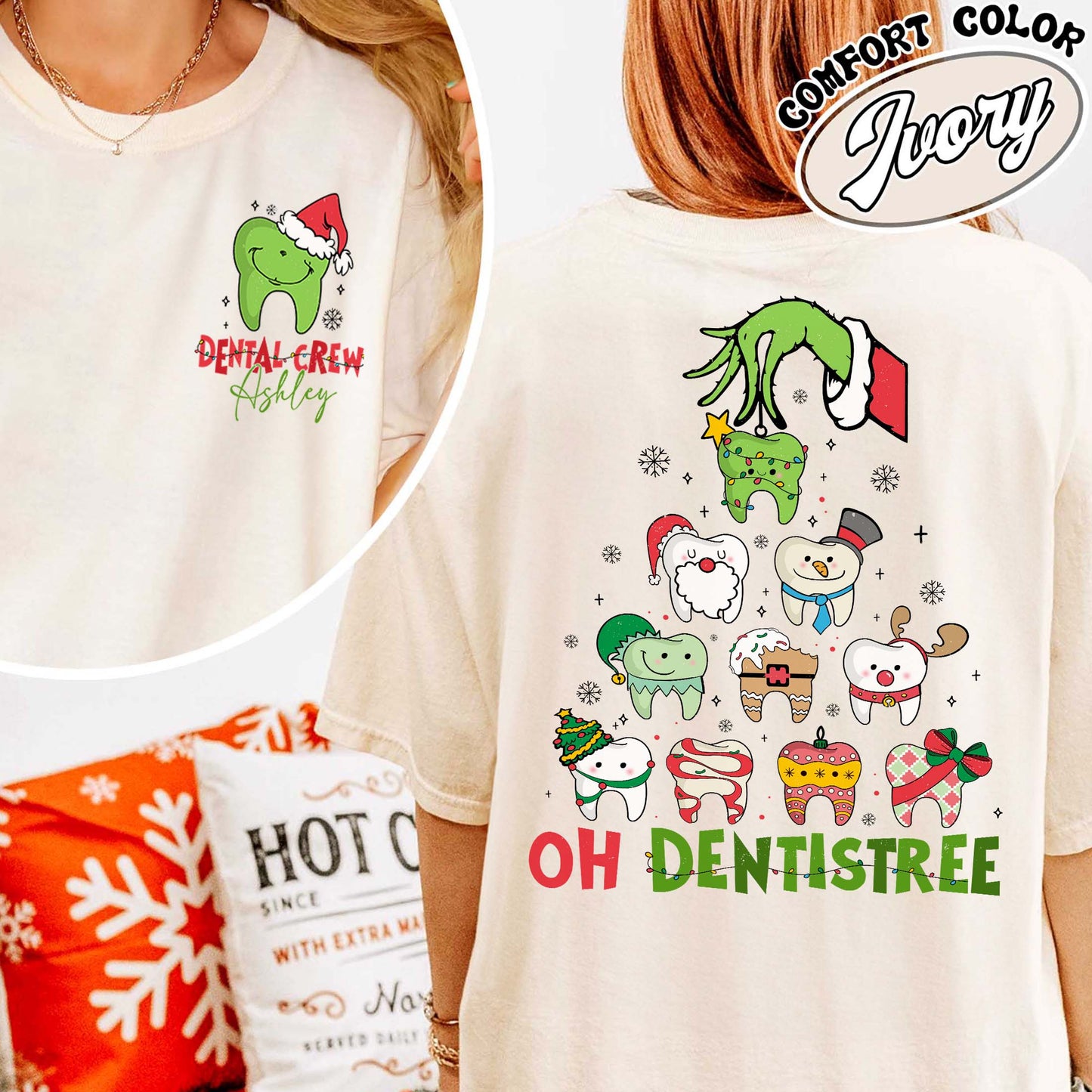 Dental Christmas Tree Shirt,Funny Christmas Teeth Shirt,Funny Christmas Teeth,Christmas Teeth Dentist Shirt,Gift For Dentist On Christmas