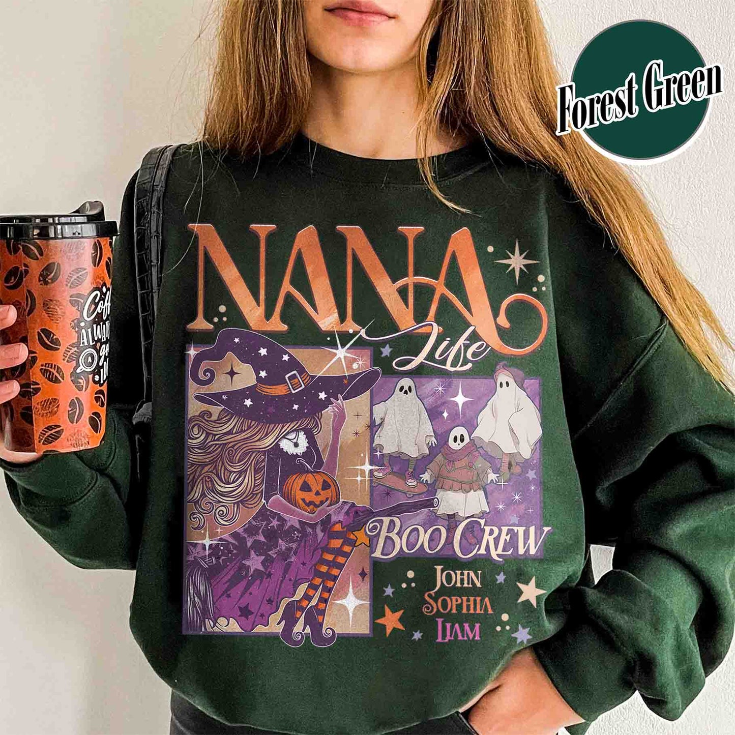 Halloween Sweatshirt, Custom Halloween Nana Witch Sweatshirt, Spooky Mama Sweatshirt
