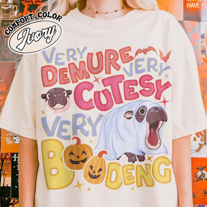 Very Demure Very Cutesy Very Boo Deng Shirt, Baby Hippo Moo Deng Shirt, Boo Deng Shirt, Moo Deng Shirt, Moo Deng Halloween Shirt, Hippo Lover