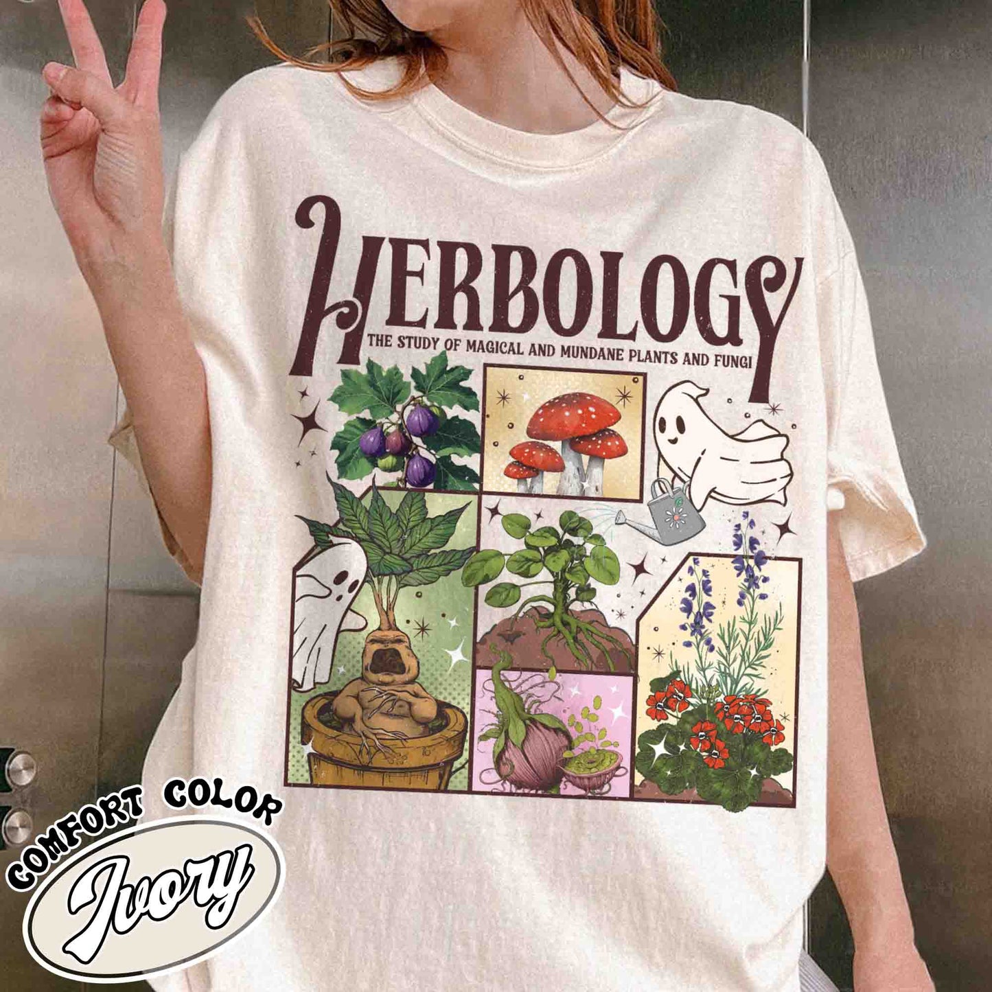 Herbology Plants Shirt, Gardening Shirt, Cute Ghost Shirt, Halloween Plant Shirt, Halloween Mom Shirt, Ghost T-shirt, Plant Lover Gift