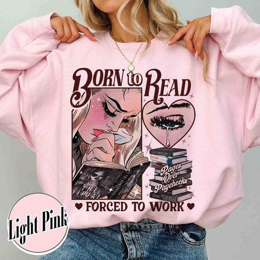 Born To Read Forced To Work Sweatshirt, Dark Romance Social Club, Bookish Sweatshirt Dark Romance Smut Gift, Dark Romance Book Sweatshirt, Smut Romance Reader Sweatshirt