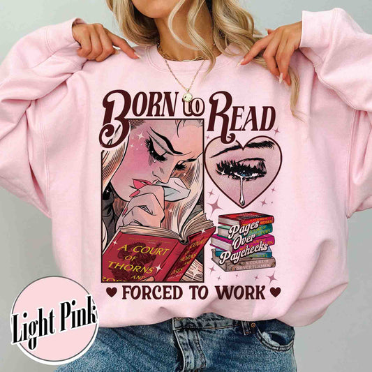 Born To Read Bookish Comfort Colors Sweatshirt, Funny Reader Book Addict, Bookish Gift For Her, Dark Romance, Smut Sweatshirt Gift Booktok, Sjm Book Sweatshirt