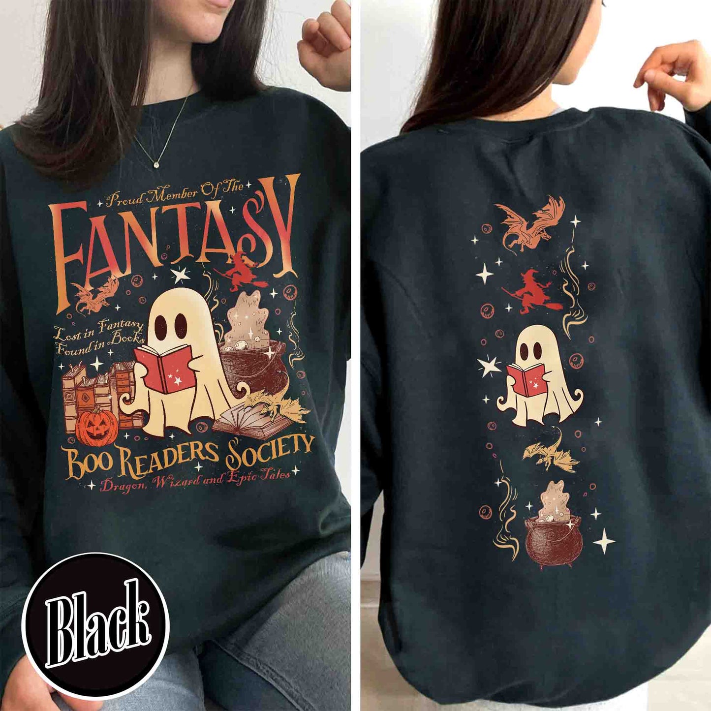 Bookish Sweatshirt, Fantasy Reader Sweatshirt, Boo Readers Society Sweatshirt, Fantasy Dragon Shirt