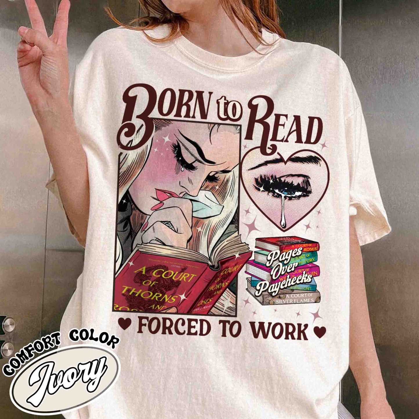 Born To Read Bookish Comfort Colors Shirt, Funny Reader Book Addict, Bookish Gift For Her, Dark Romance, Smut Shirt Gift Booktok, Sjm Book Shirt