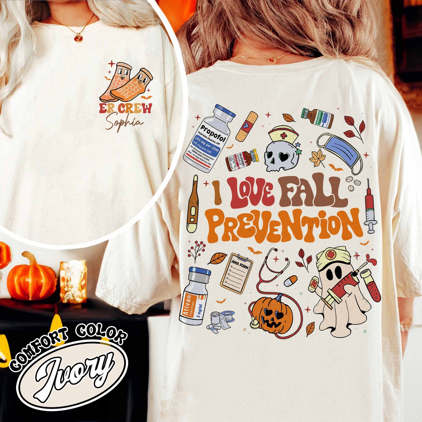 Nurse Shirt Fall Prevention, Custom Fall Nurse Shirt 2024, Fall Nurse Shirt, Ghost Nurse Halloween Shirt, Nurse Shirt, Nurse Boo Crew Shirt