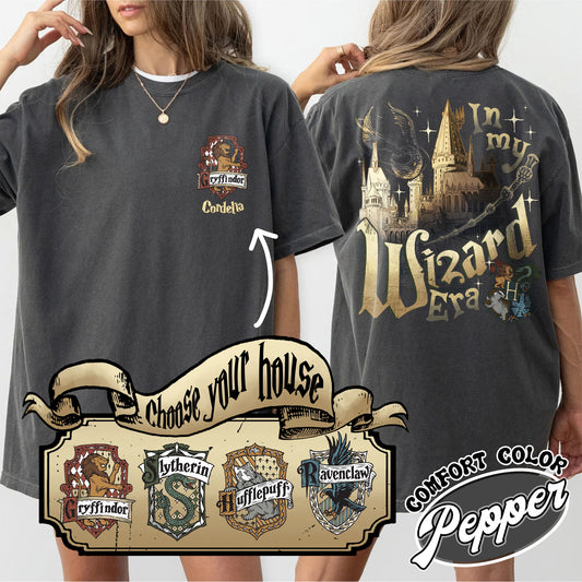 Custom Wizard Houses Shirt, Wizard School House Shirt, Wizard House Shirt, HP Shirt, Fantasy Wizard Shirt, in My Wizard Era Shirt, Wizard Era