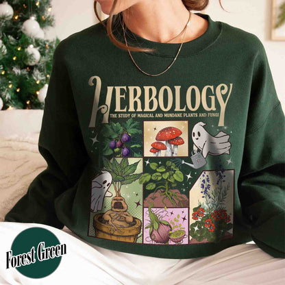Halloween Sweatshirt, Herbology Plants Sweatshirt, Gardening Sweatshirt, Cute Ghost Sweatshirt